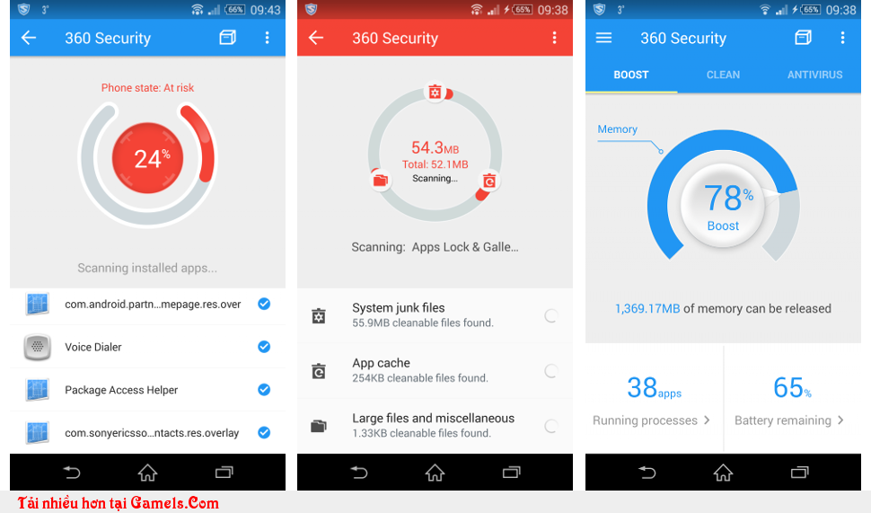 Tải ứng dụng 360 Security Lite cho android